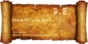 Hankóczy Bod névjegykártya